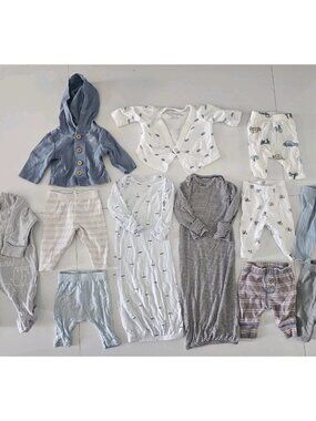 Preemie Baby Boy Clothes 12 Piece Bundle- Carter's - Gerber - Body Suit- Pants